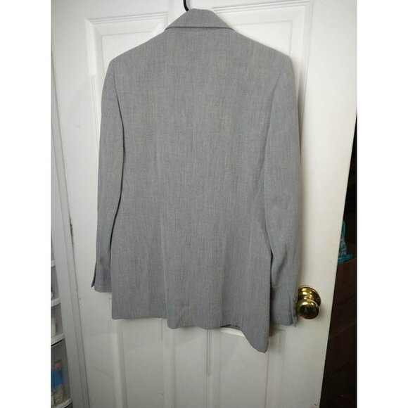 Laura Scott Grey Collared Lined Three Button Close Career Jacket Size 8 - Picture 14 of 16